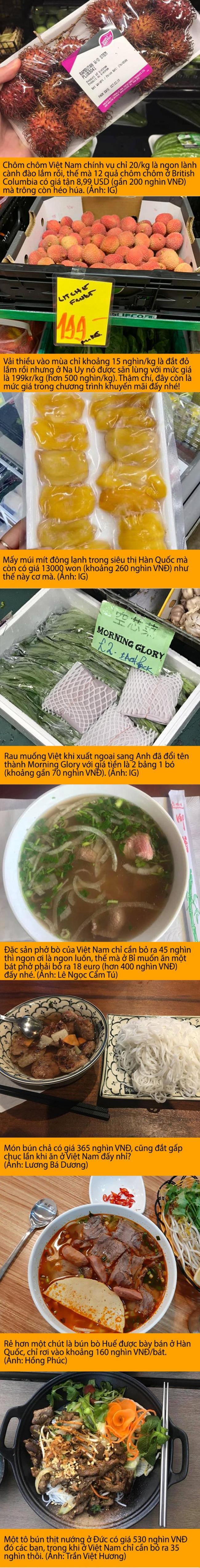 Đồ ăn Việt Nam ở nước ngoài đắt đỏ như thế nào? Xem mới thấy ở Việt Nam vẫn là "sướng" nhất